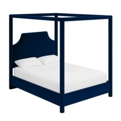 Custom Provence Canopy Bed 36 Custom Provence Canopy Bed -Home Decorate Shop ProvenceCanopyBedinAdelaNavyVelvet.02