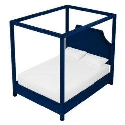 Custom Provence Canopy Bed 37 Custom Provence Canopy Bed -Home Decorate Shop ProvenceCanopyBedinAdelaNavyVelvet.03