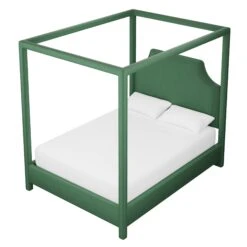 Custom Provence Canopy Bed 31 Custom Provence Canopy Bed -Home Decorate Shop ProvenceCanopyBedinEvelynEmeraldVelvet.03