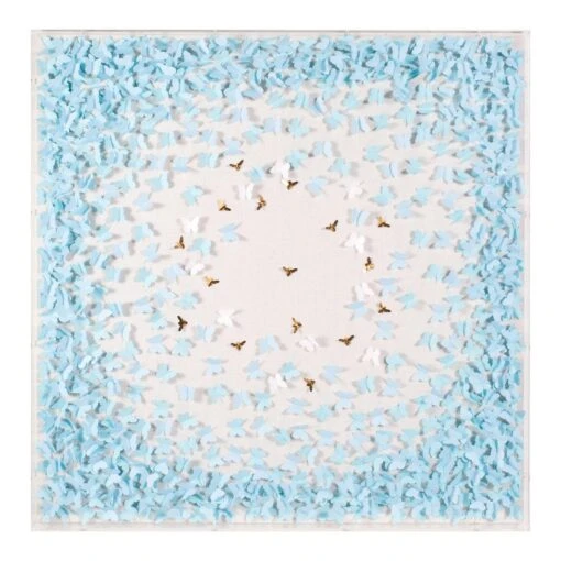 Scattered Butterflies Large - Light Blue