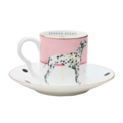 Set Of 2 Espresso Cup & Saucers - Dog/Zebra -Home Decorate Shop Setof2EspressoCup Saucers Dog Zebra.03