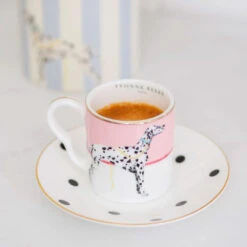 Set Of 2 Espresso Cup & Saucers - Dog/Zebra -Home Decorate Shop Setof2EspressoCup Saucers Dog Zebra.05