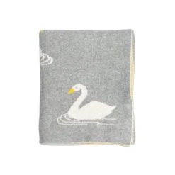 Swan Baby Throw - Light Grey