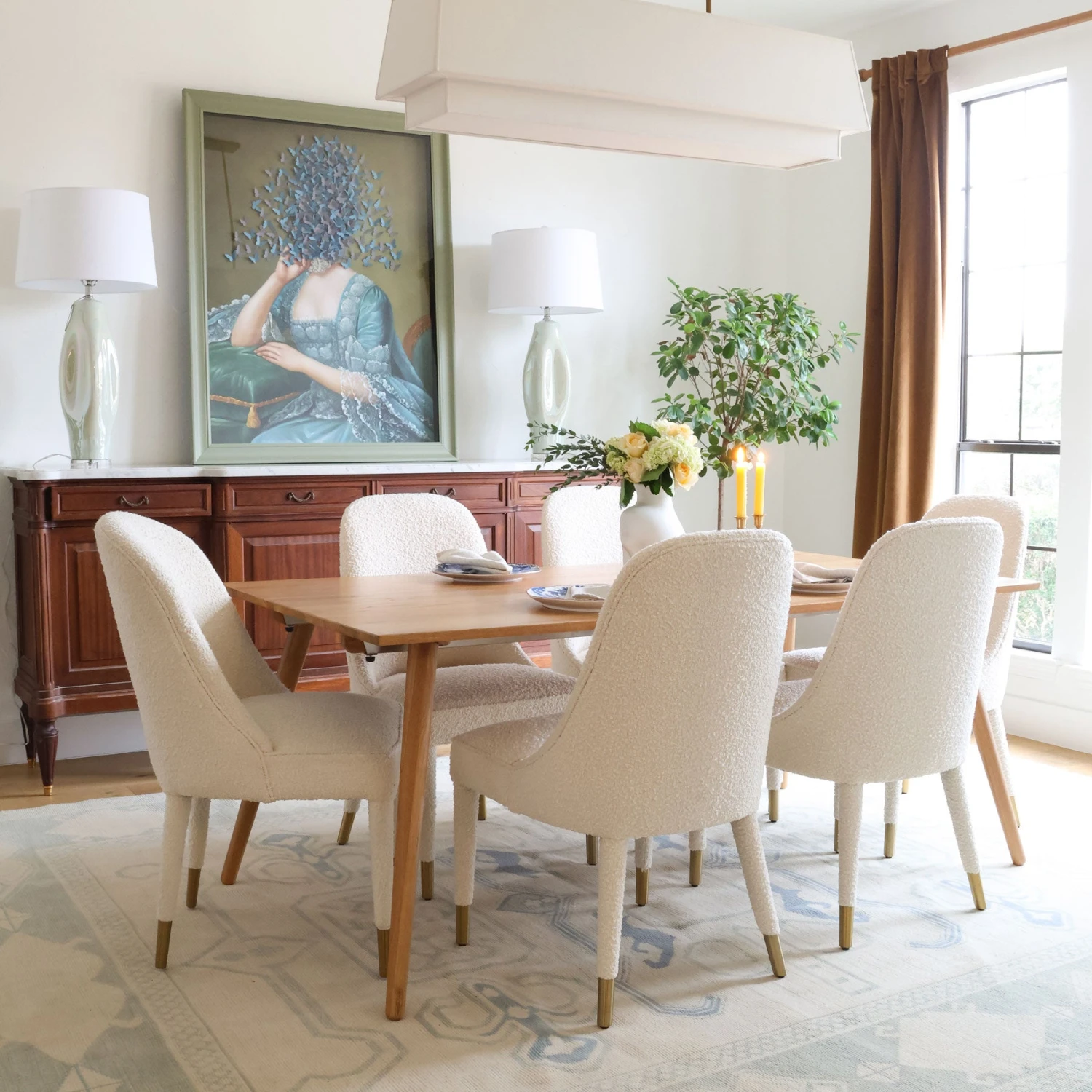 Tavish Dining Chair In Ivory Boucle 6 Tavish Dining Chair In Ivory Boucle - Image 6