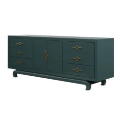 Custom Toulouse Credenza -Home Decorate Shop ToulouseCredenzaMatrix.MidnightGreen.02