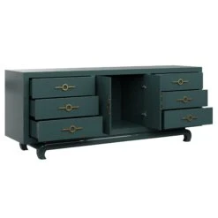Custom Toulouse Credenza -Home Decorate Shop ToulouseCredenzaMatrix.MidnightGreen.04