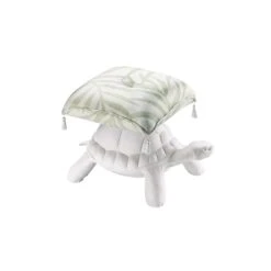 Turtle Carry Pouf - White