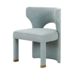 Valerie Dining Chair In French Blue Linen