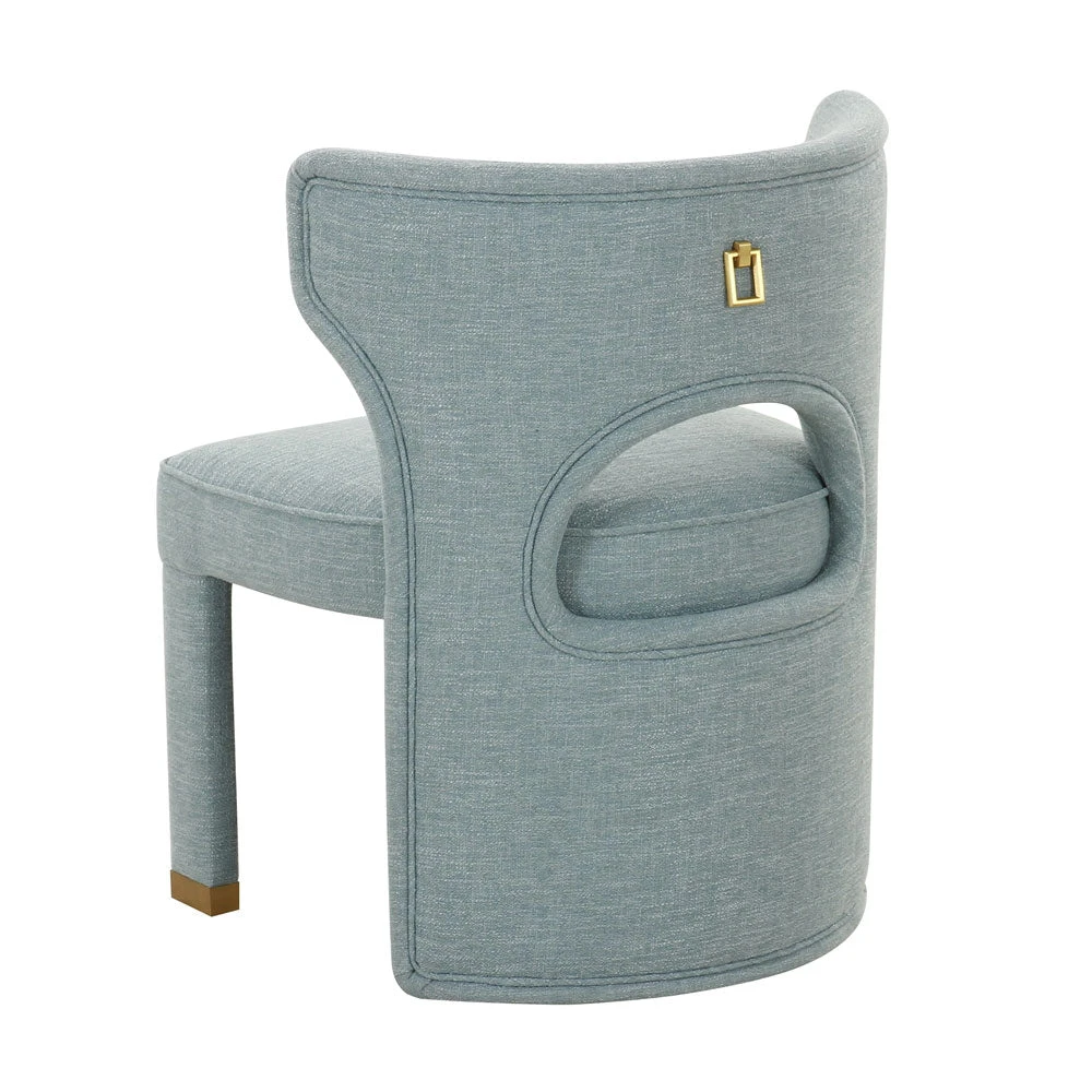 Valerie Dining Chair In French Blue Linen 4 Valerie Dining Chair In French Blue Linen - Image 4
