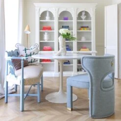 Valerie Dining Chair In French Blue Linen 12 Valerie Dining Chair In French Blue Linen -Home Decorate Shop Valerie Chair.09