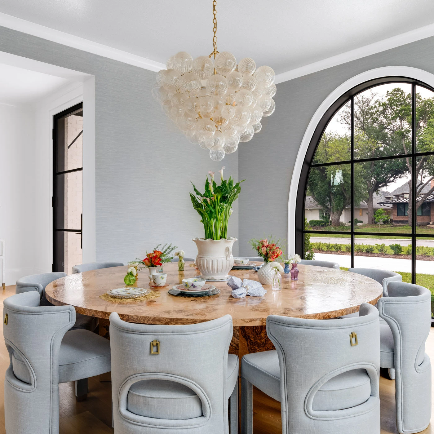 Valerie Dining Chair In French Blue Linen 2 Valerie Dining Chair In French Blue Linen - Image 2