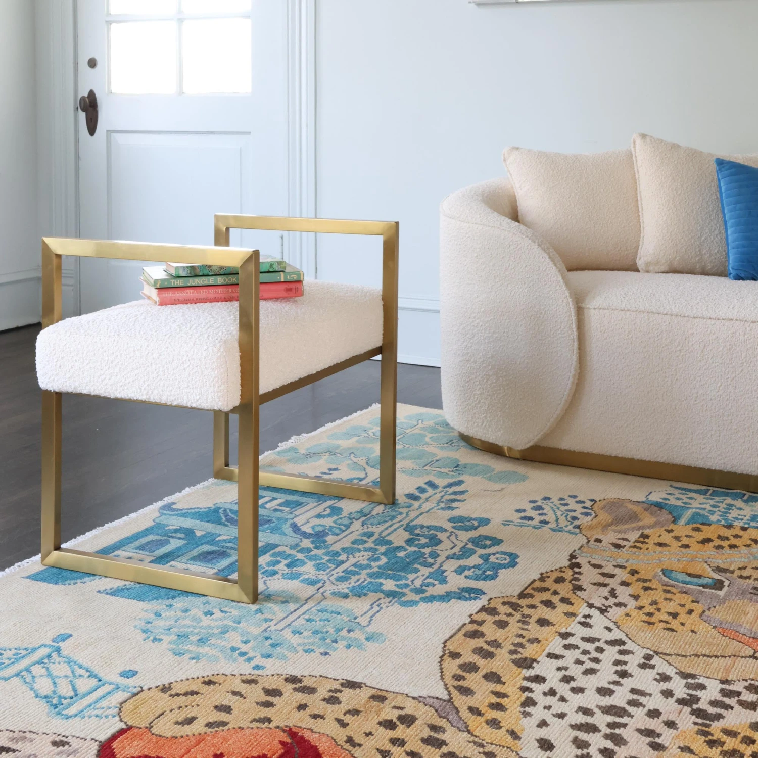 Westland Bench In Ivory Boucle 8 Westland Bench In Ivory Boucle - Image 8