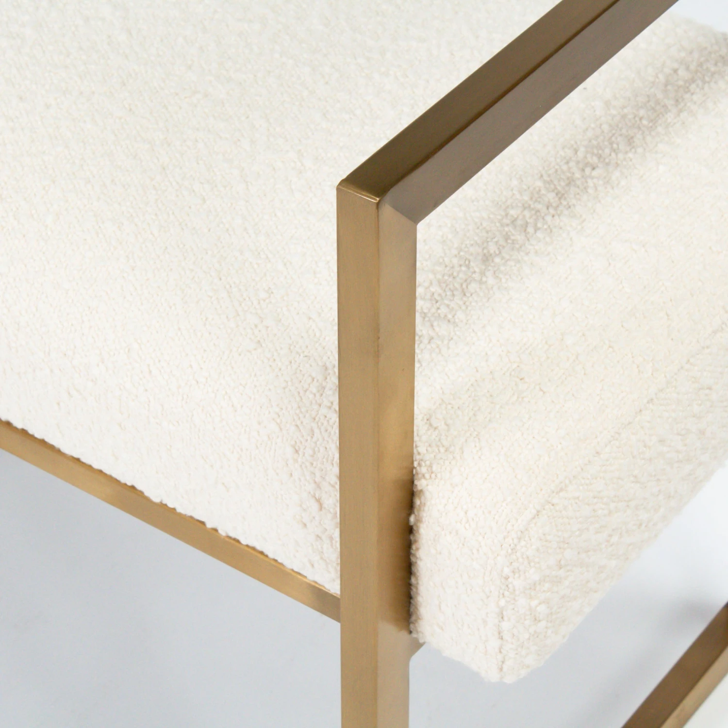 Westland Bench In Ivory Boucle 4 Westland Bench In Ivory Boucle - Image 4